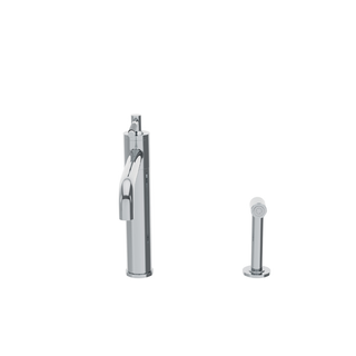 Waterworks Universal Modern One Hole High Profile Kitchen Faucet, Metal Lever Handle and Spray