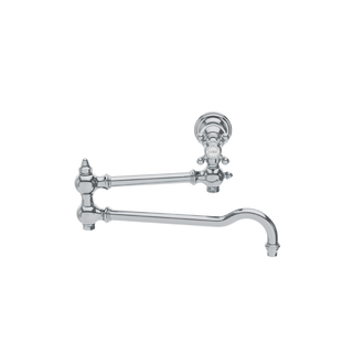 Waterworks Julia Wall Mounted Articulated Pot Filler, Metal Cross Handle