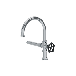 Waterworks Regulator Add-On Gooseneck Single Inlet Spout with Two-Tone Wheel Handle