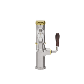 Waterworks Canteen One Hole Integrated Pull Spray Kitchen Faucet with Oak Lever Handle