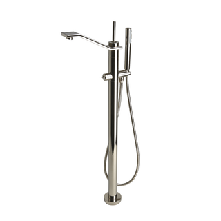 Waterworks Formwork TRIM ONLY for Floor Mounted Exposed Tub Filler with 2.5gpm Handshower and Metal Joystick Handle