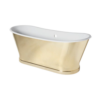 Waterworks Emile Freestanding Oval Cast Iron Bathtub with Slip Resistance