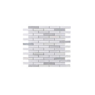 Waterworks Magma Brick 1/2" x 2 3/4" Mosaic in Zinc / Stargazer Crackle Blend