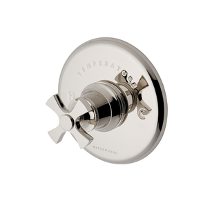 Waterworks WWS Transit Thermostatic Control Valve Trim with Metal Cross Handle