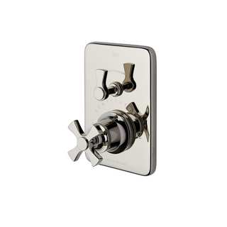 Waterworks Transit Integrated Thermostatic and Volume Control Trim with Cross Handle