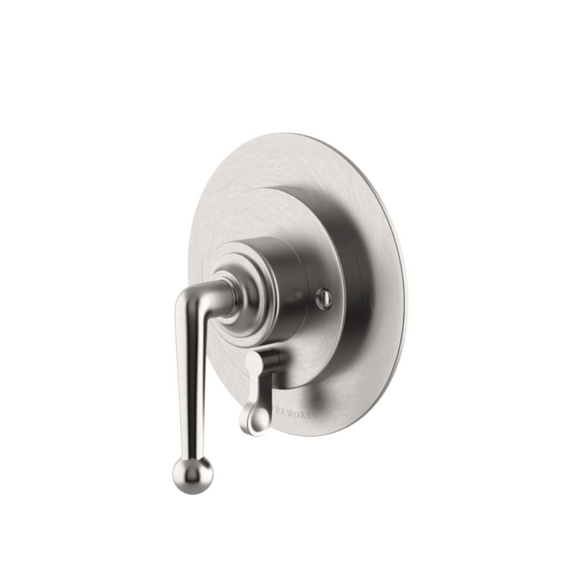 Waterworks Dash Pressure Balance Control Valve Trim with Diverter and Metal Lever Handle in Matte Nickel