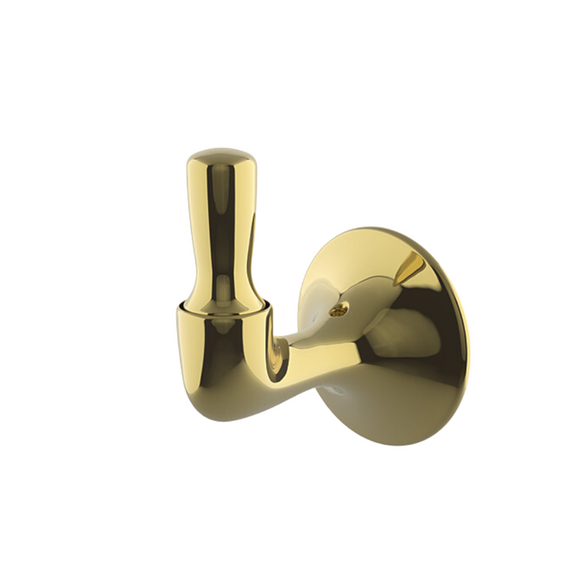 Waterworks Riverun Wall Mounted Robe Hook in Brass