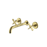 Waterworks Ludlow Volta Wall Mounted Lavatory Faucet with Cross Handles in Brass