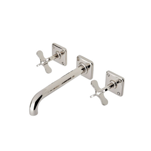 Waterworks Ludlow Wall Mounted Lavatory Faucet with Cross Handles in Nickel