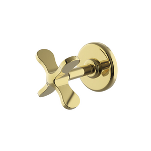 Waterworks Ludlow Volta Volume Control Valve Trim with Cross Handle in Brass