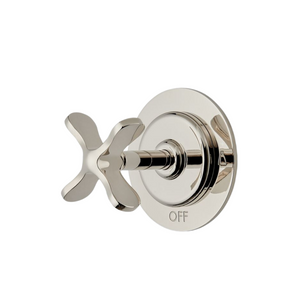 Waterworks Ludlow Two Way Diverter Valve Trim for Thermostatic with Graphics and Cross Handle in Nickel