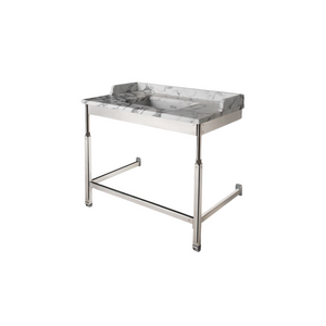 Waterworks RW Atlas Metal Two Leg Single Washstand 40" x 23" x 31 3/4" in Nickel