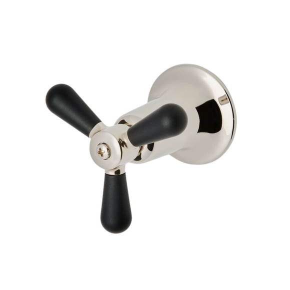 Waterworks Riverun Tri Spoke Volume Control Handle in Nickel/ Matte Black