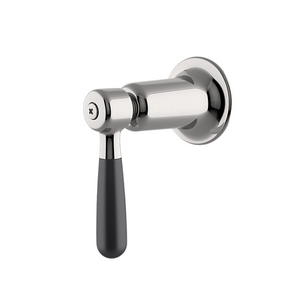 Waterworks Riverun Lever Volume Control Handle in Nickel/ Matte Black