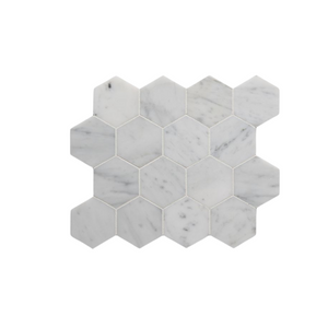 Waterworks Keystone 3" Hexagon Mosaic in Gray Carrara Polished