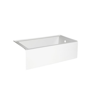 Waterworks Durham II 60" x 32" x 18" Apron Acrylic Bathtub with Right Hand Drain in Glossy White