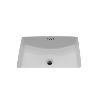 Waterworks Universal Drop In or Undermount Rect Curved Bottom Vitreous Lav Sink 22 1/4" x 16 3/8" x 7 1/2" Single Glazed