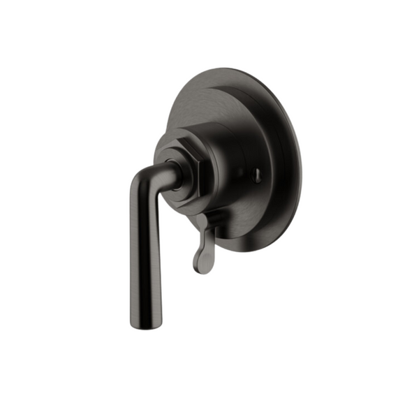 Waterworks Henry Pressure Balance with Diverter Trim with Metal Lever Handle in Dark Nickel