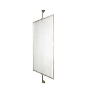 Waterworks Crystal Wall Mounted Rectangular Mirror on Bar 19 1/2" x 2 1/2" x 48" in Nickel