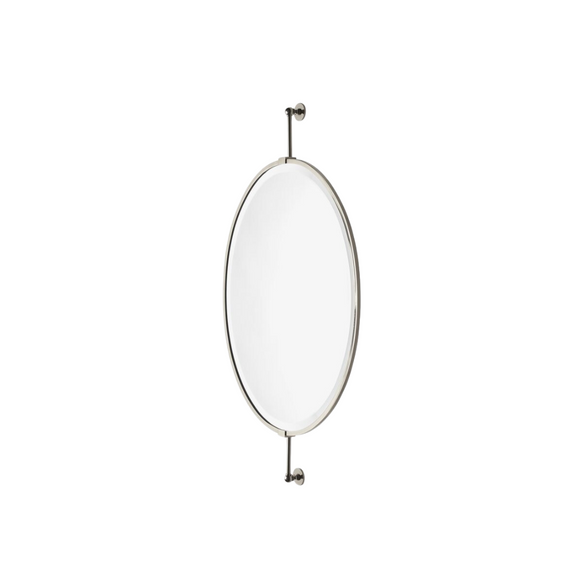 Waterworks Crystal Wall Mounted Oval Mirror on Bar 24