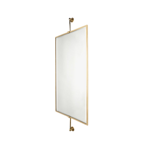 Waterworks Crystal Wall Mounted Rectangular Mirror on Bar 19 1/2" x 2 1/2" x 48" in Brass