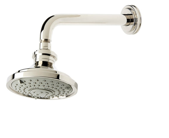 Waterworks Aero Wall Mounted Shower Arm and Flange in Nickel