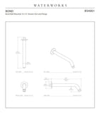 Waterworks Bond Wall Mounted 10 1/2" Shower Arm and Flange with Universal 5" Showerhead in Dark Nickel