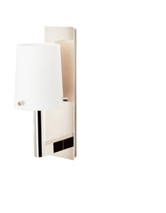 Waterworks Catia Wall Mounted Single Arm Sconce in Chrome with White Glass Shade