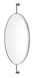 Waterworks Crystal Wall Mounted Oval Mirror on Bar 24" x 2 1/2" x 42 3/16" in Brass