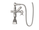 Waterworks Easton Classic Exposed Tub Filler, 2.5gpm Metal Handshower and Lever Diverter in Matte Nickel