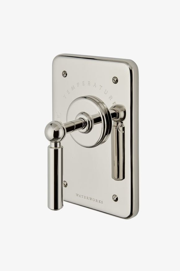 Waterworks Ludlow Thermostatic Control Valve Trim with Lever Handle in Nickel