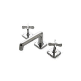 Waterworks Ludlow Waterworks Low Profile Three Hole Deck Mounted Lavatory Faucet with Metal Cross Handles in Chrome