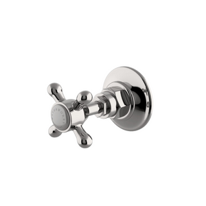 Waterworks Highgate Volume Control Valve Trim with Metal Cross Handle in Nickel