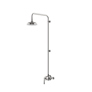 Waterworks Easton Classic Exposed Thermostatic System with 8" Shower Rose with Metal Lever Handle in Brass