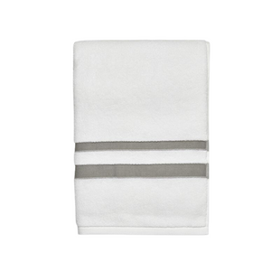 Waterworks Fita Bath Towel in White/Charcoal