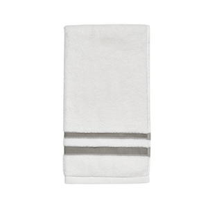 Waterworks Fita Hand Towel in White/ Charcoal