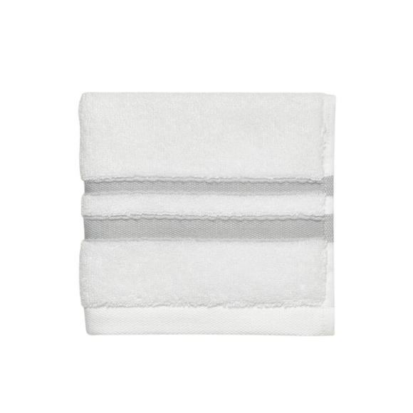 Waterworks Fita Wash Towel in White/Ashe