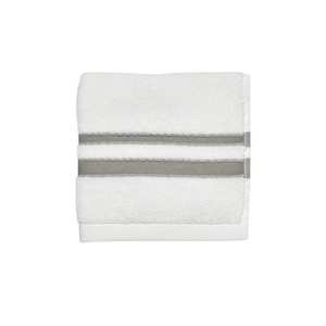 Waterworks Fita Wash Towel in White/Charcoal