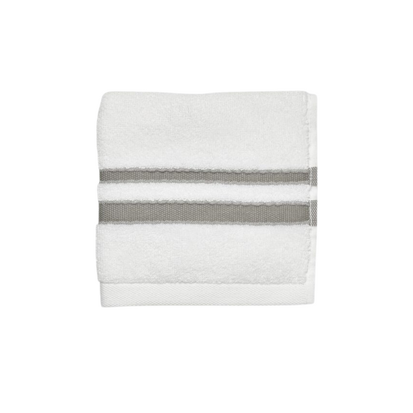 Waterworks Fita Wash Towel in White/Charcoal