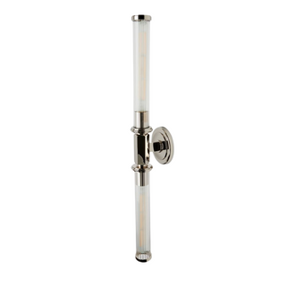 Waterworks Regulator Wall Mounted Double Sconce with Fluted Glass Shades