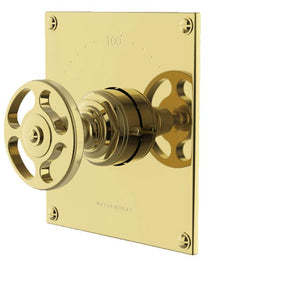 Waterworks R.W. Atlas Thermostatic Control Valve Trim with Metal Wheel Handle in Brass