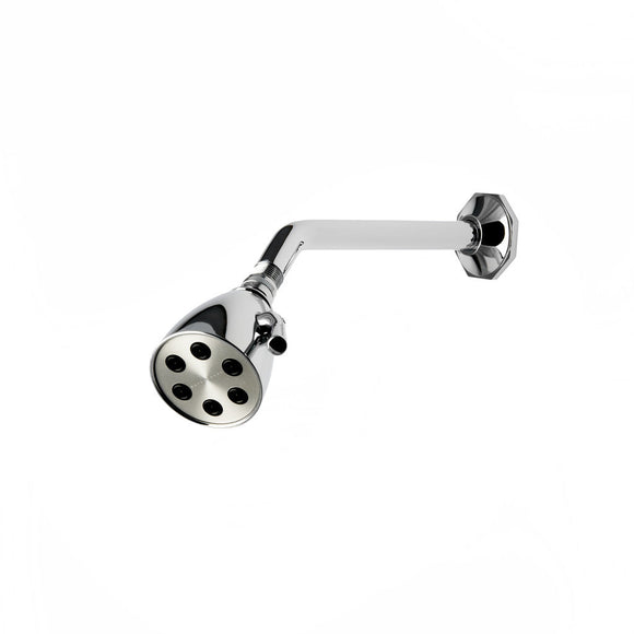 Waterworks Roadster Shower Arm and Flange in Brass with Universal Transitional 3 1/2