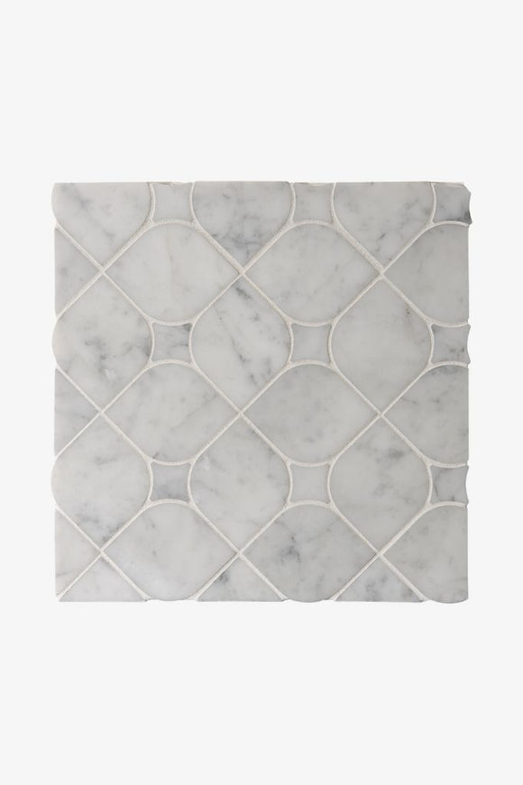 Waterworks Studio Stone Stella Mosaic in Gray Carrara Polished