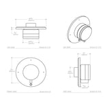 Waterworks Decibel Three Way Diverter Valve Trim for Thermostatic with Modern Dot and Metal Knob in Chrome