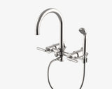 Waterworks Henry Exposed Wall Mounted Tub Filler with Handshower in Matte Nickel