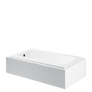 Waterworks Minna Rectangular Cast Iron Bathtub with Slip Resistance in White