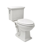 Waterworks Otis Two Piece High Efficiency Elongated Watercloset in Bright White with Slow Close Plastic Seat and Brass Flush Lever - NO WW LOGO