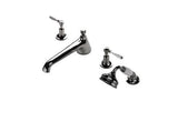 Waterworks Easton Classic Low Profile Concealed Tub Filler with 1.75gpm Handshower and Black Porcelain Lever Handles in Chrome