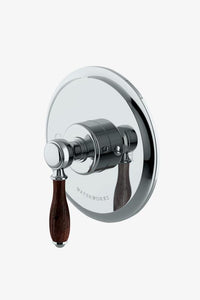 Waterworks Easton Classic Pressure Balance with Oak Lever Handle in Chrome