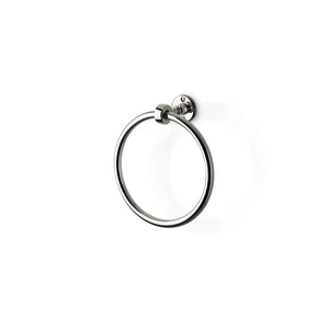 Waterworks Crystal 7" Brass Towel Ring in Matte Nickel